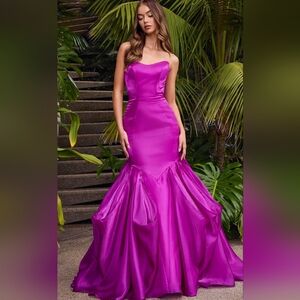 Ashley Lauren 11733 Elegant Purple Evening Mermaid Gown